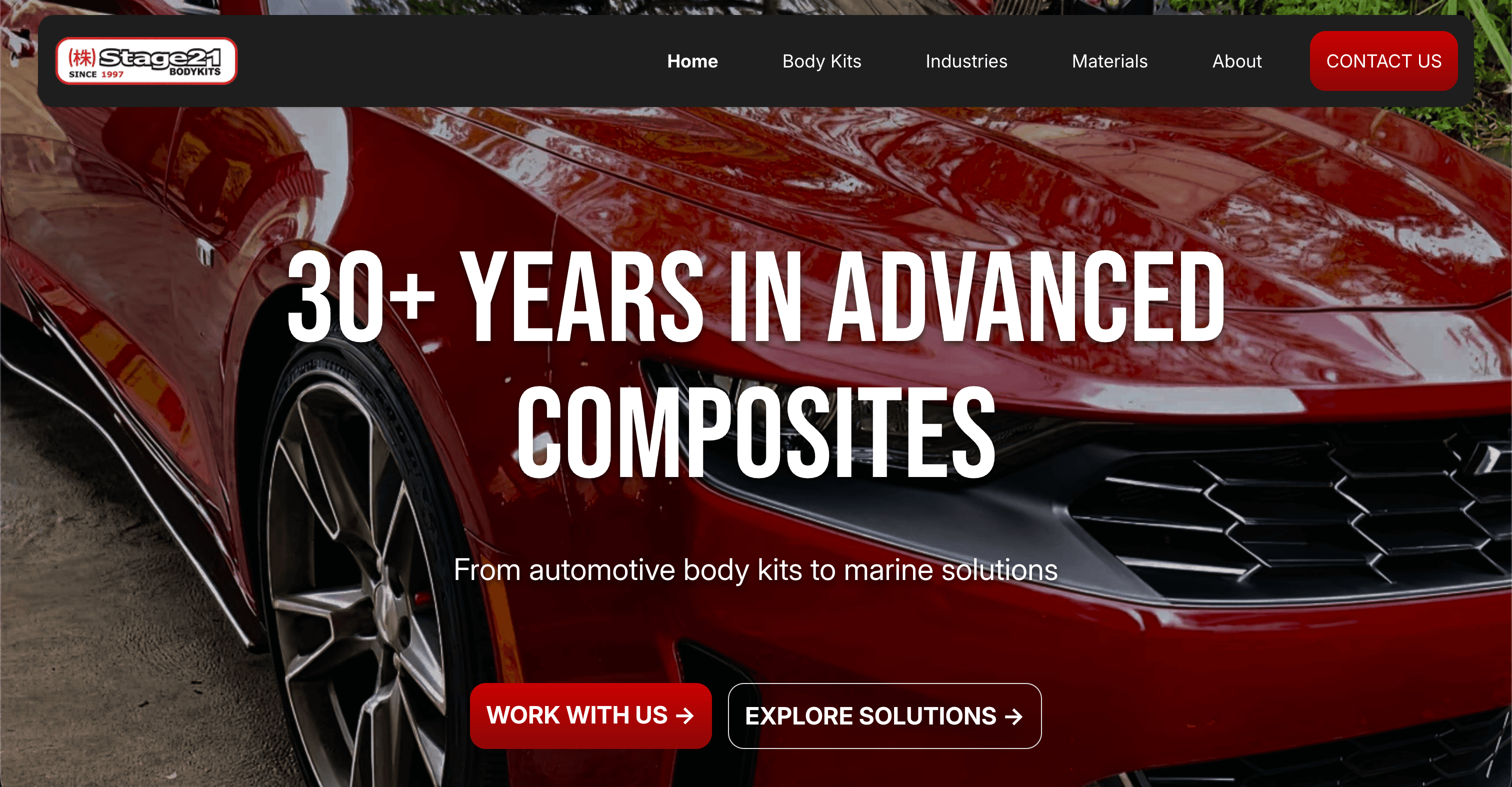 Stage21 automotive body kits and advanced composites website